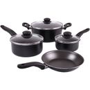 New 7 Piece Black Cookware Set Nonstick Pots,Pans Home Kitchen Cooking Non Stick