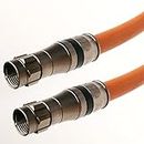 50ft ORANGE TRI-SHIELD 14AWG 75 Ohm GEL COATED BRAID DIRECT BURIAL UNDERGROUND RG-11 COAX HD CABLE TV ANTENNA NICKEL PLATED BRASS FITTINGS UL ETL CUT TO ORDER ASSEMBLED IN USA by PHAT SATELLITE INTL