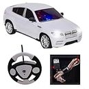 VRION® Remote car with 1 Key Auto Demo with Steering Wheel Remote Control RC Car: 1:20 Scale, 5 Functions, 3D Lights | High-Speed Rechargeable Remote Control Car for Kids 4 + Pack of 1 (White LED) te
