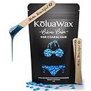 KoluaWax Hard Wax Beads for Hair Removal – Coarse Hair – Face, Brazilian, Underarms, Back, Chest, Bikini Waxing ��– 1lb Refill Pearl Beans for Wax Warmers & 10 Applicator Sticks - Sea Salt & Surf