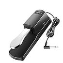 Cootack Universal Sustain Pedal Suitable for Yamaha Casio Roland Electronic Keyboards, Digital Piano & More Silver
