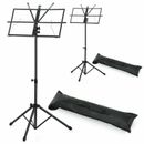 2-Stands Adjustable Folding Music Stand Black with Bag Black, Guitar Play
