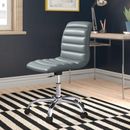Modway Ripple Armless Mid Back Vinyl Office Chair Wood/Upholstered/Genuine Leather in Gray | 35 H x 23 W x 23 D in | Wayfair EEI-1532-GRY-Y