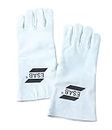 ESAB Buddy Leather Welding Hand Gloves- Heat, Spatter Resistance, Kevlar Stitched with Reinforced Thumb crotch, Colour White