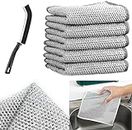 QOKZEK Non-Scratch Wire Dishcloth & Gaps Cleaning Brush, Wet and Dry Stainless Steel Scrubber for Washing Dishes Sinks Counters | Easy Rinsing, Reusable, Wire Cleaning Cloth for Kitchen (3)