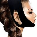 WIDVIH Silicone Chin Strap，V Line Mask Band Chin Strap，Reusable Chin Mask Chin Strap for Women & Men (Black)