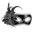 Boland 00289 Flower Venezia Mask, Black