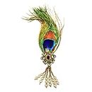 Buyent ® brooch for men blazer sherwani Mens Jewellery Lovely Peacock Feather Lapel Pin Brooch With Crystal Stones For Mens Boys and girls