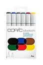 COPIC Sketch Marker Set "Bold Primiries" mit 6 Farben, professionellee Pinselmarker mit einer flexiblen und einer mittelbreiten Spitze