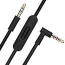 Toxaoii Replacement Audio Cable Cord Wire with in-line Microphone and Control Compatible with Beats Solo 2/Solo 3/Studio 3/Pro/Detox/Wireless/Mixr/Executive/Pill Headphones(4.6FT, Black)
