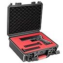 Kinghardcase Tactical Hard Gun Case DIY Water & Shock Proof With Foam TSA Approved Waterproof Hard Case for Pistol Accessories 11.4 * 9.4 * 4.5in1