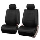FH Group Universal Fit Front Car Seat Cover - Faux Leather (Black), Set of 2