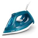 Philips Perfect Care 3000 Series Steam Iron, 2600 W Power, 40 g/min Continuous Steam, 200 g Steam Boost, 300 ml Water Tank, Ceramic Soleplate, Blue (DST3040/79)