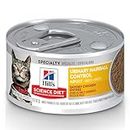 Hill's Science Diet Adult Urinary & Hairball Control Canned Cat Food, Savory Chicken, wet cat food - White, 82 g (Pack of 24)
