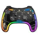 Zebronics MAX FURY Transparent RGB LED Illuminated Wired Gamepad for Windows PC, Android, with Dual analog sticks, Quad front triggers, Dual motors force, Haptic Feedback