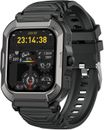 Relojes inteligentes militares compatibles con teléfonos Android para hombre iPhone (negro)