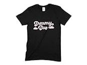 Seek Buy Love Dreamy Duo Graphic Tee, Pink and Black Couple T-Shirt, Casual Unisex Cotton Shirt, Matching Partner Tees, Soft Aesthetic Clothing (XL, Black)
