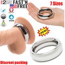 Thick Heavy Duty Stainless Steel Metal Silver Male Cock Ring Penis Enhancer Band