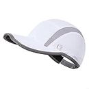 GADIEMKENSD Quick Dry Sports Hat Lightweight Breathable Soft Outdoor Run Cap (Folding Series,White)