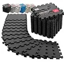 Interlocking Soft Foam Floor Mat - 18 Pieces Protective Gym Flooring Set, Exercise Mats EVA Puzzle Rubber Tiles, Ground Surface Protection Workout Underlay Matting Sports Pool Home Fitness Garage