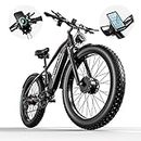 EDIKANI Electric Bike, 34mph 18Ah 864Wh Dual Motors 1500W 26'' Fat Tire Ebike for Adults, 32-70 Mile Throttle PAS Electric Moped, 35° Uphill E Bicycle with Hydraulic Brake for Hilly Dirt Off Road