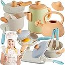 BUYGER Pretend Play Kitchen Toy Set Accessories for Kids Toddler 3 Years Old, Cooking Cookware Pots and Pans Playset - Gifts for Kids Girls Boys Toddler