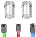 2 Pack 3-Color Temperature Sensitive Gradient LED Water Faucet Light Water Stream Color Changing Faucet Tap Sink Faucet for Kitchen and Bathroom