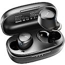 TOZO A1 Mini Wireless Earbuds Bluetooth 5.3 in Ear Light-Weight Headphones Built-in Microphone, IPX5 Waterproof, Immersive Premium Sound Long Distance Connection Headset with Charging Case, Black