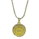 Shofars From Afar Hebrew & English Yeshua Gold Names of God Medallion Necklace - chain included, Zinc, No Gemstone