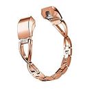 Gimartuk Compatible For Fitbit Alta HR and Alta Bands Small Large, Jewelry Metal Replacement Band Accessory Strap Bracelet Bangle Wristband Rose Gold Silver Gold Black (Rose Gold)