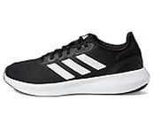 adidas Men's Run Falcon 3.0 Shoe, Black/White/Black, 12