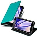 Cadorabo Coque pour Nokia Lumia 540 en Turquoise PÉTROLE - Housse Protection avec Fermoire Magnétique, Stand Horizontal et Fente Carte - Portefeuille Etui Poche Folio Case Cover