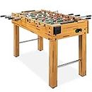 Best Choice Products 48in Competition Sized Foosball Table, Arcade Table Soccer for Home, Game Room, Arcade w/ 2 Balls, 2 Cup Holders - Light Bown