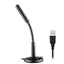 Plan4Buy Mini Gooseneck USB Microphone for Recording on Desktop Computer, Laptop, PC - Plug and Play Great for Skype, YouTube, Gaming, Streaming, Voiceover, Discord and Tutorials