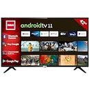 RCA RS42 Android Smart TV 42 Pouces (106 cm) Téléviseur avec Google Assistant, Chromecast, Netflix, Prime Video, Google Play, YouTube, Disney+, Wifi, télécommande BT avec Microphone, Triple Tuner