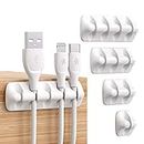 SYNCWIRE Cable Clips, Cord Organizer Cable Management Self Adhesive USB Cable Holder System for Organizing Cable Cords, Ideal for Home, Office, Car, Nightstand, Desk Accessories, 5 Pack (White)