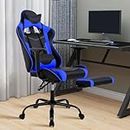 Gaming Chair, High Back PU Leather Gaming Chairs Computer Chair with Headrest & Lumbar Support, Height Adjustable Wide Seat Gamer Chair Gaming Chairs for Adults, Game Chair with Footrest & Armrest