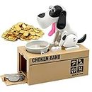 Wekity Hungry Dog Piggy Bank, Cute Dogs Steals Coins Like Magic Coin Munching Toy Money Box Birthday Gift for Kids
