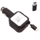 For Samsung Galaxy S20/S21/S23/FE  4.8Amp Retractable Car Charger 2-Port USB