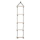 Toy Park Climbing Rope Ladder Indoor/Outdoor 72 inch Length Wooden Children Climbing Swing Kids Sports Toys pe Rope rungs Sports for Active Outdoor Play Equipment (5 rungs)- Multi Color