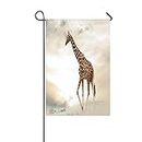 Giraffe Walking Desert Island Outdoor Flag Home Party Garden Decor 12x18 Inch