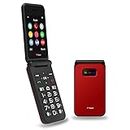 TTfone TT760 Flip 4G Big Button Mobile Phone for the Elderly with Emergency Assistance button Unlocked Basic Mobile Phone (Red, with USB Cable)