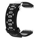 Watch Band Compatible for Fitbit BlazeSmart Watch, Soft Accessory Sport Band Replcement Buckle Wristband Strap for Fitbit Blaze Fitness Activity Tracker, Small Large Women Men (Black & Gray)