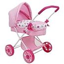 509 Crew Daisy Doll Pram - Fits Dolls up to 18", Large Retractabel Canopy, Storage Basket & Bassinet, Pretend Play for Kids Ages 3+