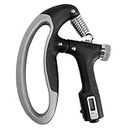 Boldfit Electronic Adjustable Hand Grip Strengthener, Hand Gripper With Counter for Men & Women, Gym Workout Hand Exercise Equipment, Forearm Exercise, Finger Exercise Power Gripper - Grey - 100kg