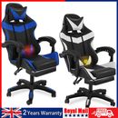 Racing 360° Reclining Swivel Gaming Chair With Footrest & Massager PC Chair