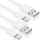 2 Pack Apple MFi Certified Apple iPhone Charger Cable 2M,Lightning Cable Fast Charging Apple charger cable Compatible with iPhone 14 13 12 11 XS XR X Pro Max Mini 8 7 6S 6 Plus 5S SE iPad and More