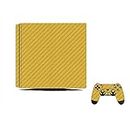 GADGETS WRAP Premium Material Controller & Console Skin Vinyl Decal Sticker Compatible with PS4 Slim - Gold Carbon
