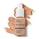 PHOERA Foundation Makeup,Face Foundation,Foundation Full Coverage Perfect 30ml Makeup Oil-Control Concealer,Long Lasting Waterproof Blendable Concealer Makeup,Great Choice and Gift (#104 Buff Beige)