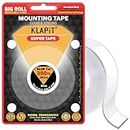 KLAPiT SUPER TAPE: Slim and Mighty Double-Sided Mounting Tape - Holds 161Kg with Enhanced Nano Technology - Waterproof and Clear - Slim7m, 1Pc